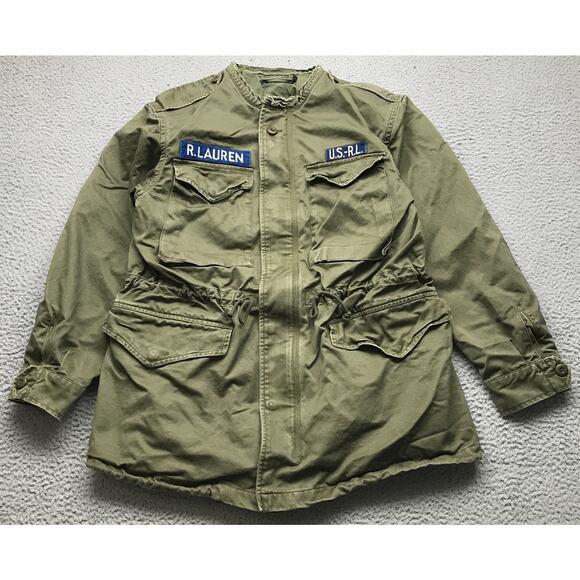 Polo Ralph Lauren US RL Military Combat M65 Field Jacket Mens Small Olive Green - Picture 1 of 9